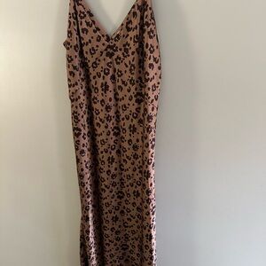 A New Day Brown Animal Print Midi Dress